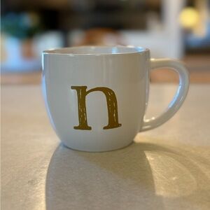 Threshold White Mug with Gold Initial